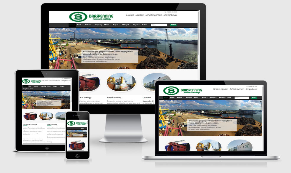 Responsive website voor Braspenning Coatings