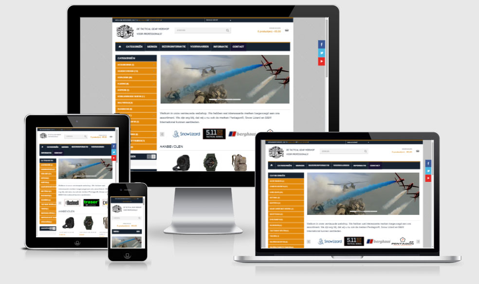 Responsive webshop voor Special-Gear