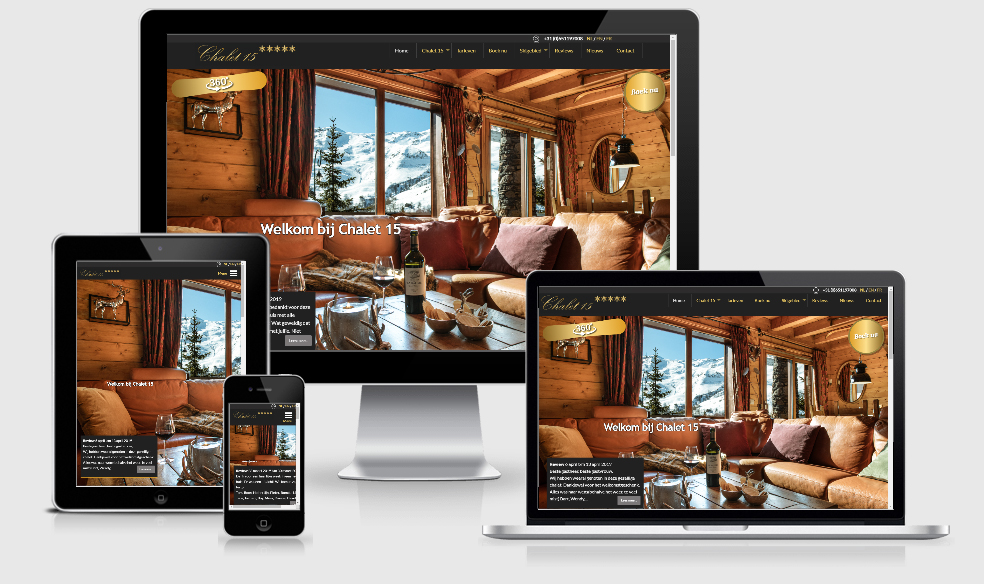 Nieuwe responsive website voor Chalet 15